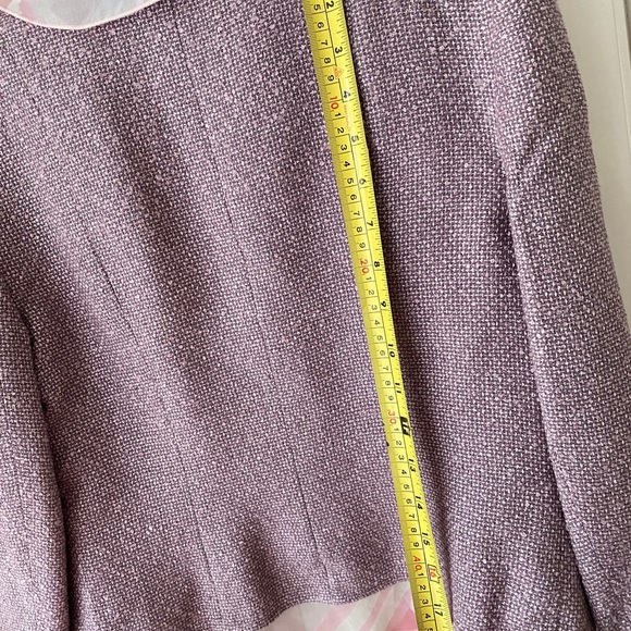 Jessica Ruffle silk blend blazer Jacket in tweed Pink Size 2 open Front 2-in-1 - Picture 11 of 12